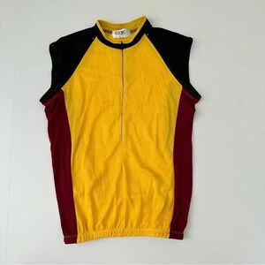 SEEK Cycling Jersey Yellow Maroon XS